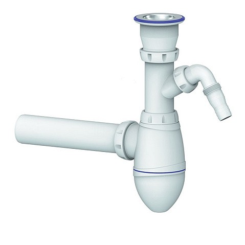 Сифон для мойки Unicorn В310V, 40х40 прямой отвод, 1 1/2'' х40 чаша из нержавеющей стали с отводом для стиральной машины купить в Нижнем Новгороде | "Проконсим"