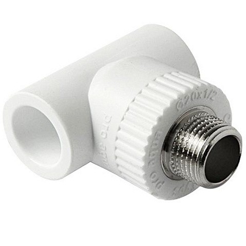 Тройник комбинированный ПП 25-1/2'' PN 25 с наружной резьбой белый Pro Aqua PA25012P купить в Нижнем Новгороде | "Проконсим"