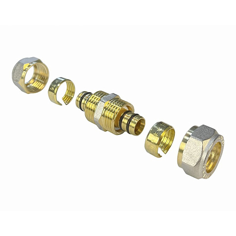 Муфта латунная для PEX труб 20-20 PN 10 обжимная никелированная Valfex VF.303.N  купить в Нижнем Новгороде | "Проконсим"