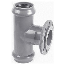  Тройники НПВХ раструбные SDR26 DN 90-225 PN 10 с металлическим фланецем Хемкор со склада Проконсим в Нижнем Новгороде