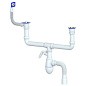 сифон для двойной мойки Unicorn В740V, 40х50 гибкий отвод, 1 1/2'' х40 с отводом для стиральной машины, прямоугольный перелив купить в Нижнем Новгороде | "Проконсим"