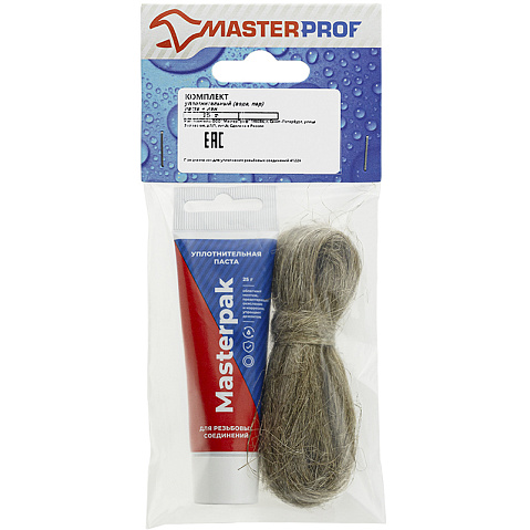 Набор уплотнительный паста +лён для воды, пара 25гр+ 7гр Masterpak купить в Нижнем Новгороде | "Проконсим"