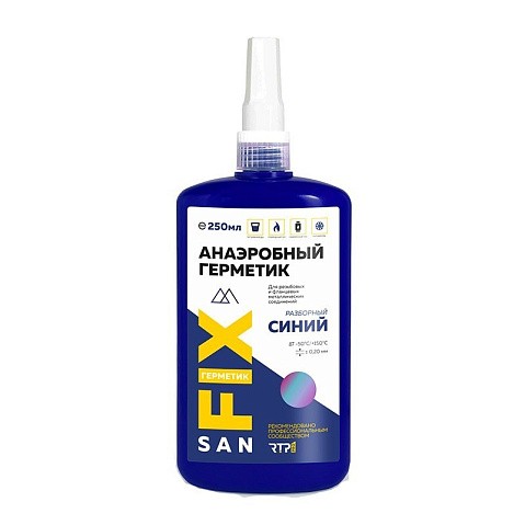 Гель-герметик SANFIX 250мл. до 3/4'', анаэробный уплотнительный, синий, флакон купить в Нижнем Новгороде | "Проконсим"