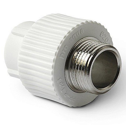 Муфта комбинированная ПП 20-3/4'' PN 25 с наружной резьбой белая Pro Aqua PA23010P купить в Нижнем Новгороде | "Проконсим"