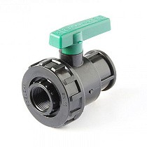  Кран шаровый ПЭ PN 10 резьбовой муфта-муфта (252500759) со склада Проконсим в Нижнем Новгороде