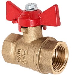  Латунный шаровой кран Ду25 Ру40 Valfex VF.217.LB1.100.DP 11Б27фт1М ВР-ВР, проход , бабочка. (111101515) со склада Проконсим в Нижнем Новгороде