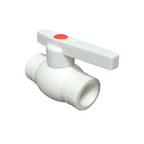 Распродажа! Кран шаровой ПП OPTIMA 20 PN 25 белый PlasticPro  (251540042) со склада Проконсим в Нижнем Новгороде