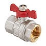 Краны латунные шаровые DN 15-25 PN 40 никелированные бабочка муфта-муфта MVI BV.513 купить в Нижнем Новгороде | "Проконсим"