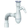 Сифон для мойки Unicorn В320V, 40х50 гибкий отвод, 1 1/2'' х40 чаша из нержавеющей стали с отводом для стиральной машины купить в Нижнем Новгороде | "Проконсим"