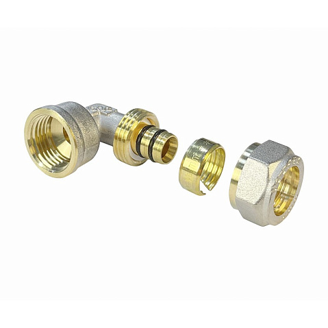 Угольник латунный для PEX труб 16-1/2'' PN 10 обжимной никелированный Valfex VF.352.N  купить в Нижнем Новгороде | "Проконсим"