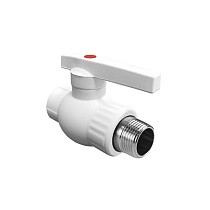  Краны шаровые ПП DN 20-32 PN 25 комбинированные с наружной резьбой белые Valfex   (930024459) со склада Проконсим в Нижнем Новгороде