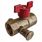Кран латунный шаровой DN 15 PN 16 с дренажными патрубками G1/2'' муфта-муфта бабочка Пензапромарматура купить в Нижнем Новгороде | "Проконсим"