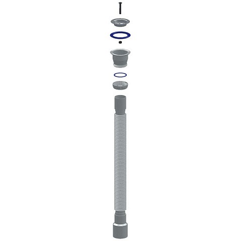 Сифон гофрированный Unicorn D240Р, 40х50 гибкий отвод, 1 1/2'' х40 пластиковая чашка, 1500мм купить в Нижнем Новгороде | "Проконсим"
