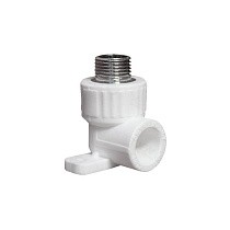 Акция! Угольники установочные ПП DN 20-25 PN 25 с наружной резьбой белые PlasticPro  (251340426) со склада Проконсим в Нижнем Новгороде