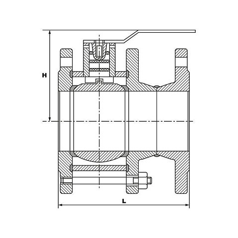Краны стальные шаровые разборные 11с67п DN 50-150 PN 16 полнопроходные фланцевые под задвижку рычаг PR купить в Нижнем Новгороде | "Проконсим"