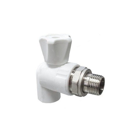 Кран шаровой для радиатора ПП 20-1/2'' PN 25 угловой с американкой белый VALFEX  купить в Нижнем Новгороде | "Проконсим"