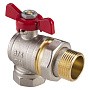 Кран латунный шаровой MVI AquaHit BV.322.05 DN 20 PN 25 бабочка американка полнопроходной угловой никелированный купить в Нижнем Новгороде | "Проконсим"
