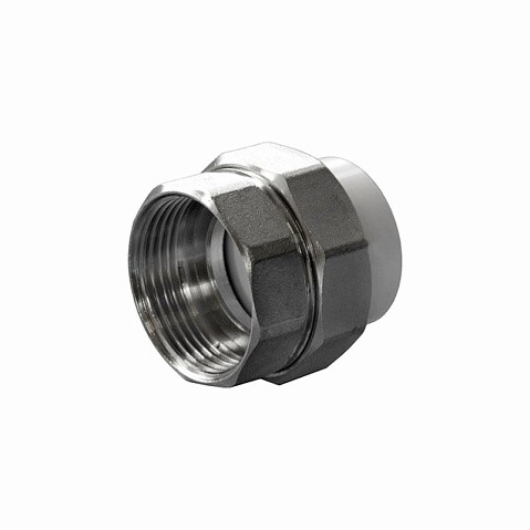 Муфтаразъемная ПП 25-1/2''  с внутренней резьбой белая Политэк купить в Нижнем Новгороде | "Проконсим"