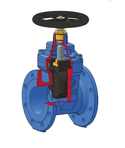 Задвижка чугунная DN 400 PN 10 с обрезиненным клином EPDM до 80гр. FAF 6010400 купить в Нижнем Новгороде | "Проконсим" (920160025)
