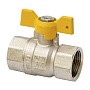 Кран латунный шаровой газовый MVI BV.813 DN 15 PN 25 никелированный полнопроходной муфта-муфта бабочка купить в Нижнем Новгороде | "Проконсим"