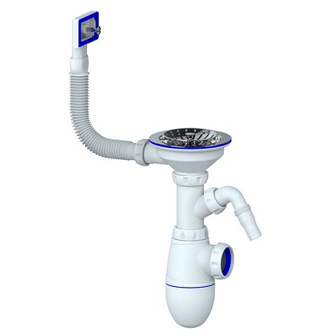 Сифон для мойки Unicorn В430V, без отвода, 3 1/2'' х40 с отводом для стиральной машины, прямоугольный перелив купить в Нижнем Новгороде | "Проконсим"