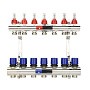 Коллекторная группа из латуни DN 25-7 вых. G-3/4'' евроконус, с расходомерами, без дренажного крана и воздухоотводчика VARMEGA VM15407