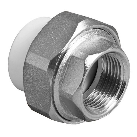 Муфта комбинированная ПП 20-1/2'' PN 25 разъёмная с внутренней резьбой белая VALFEX  купить в Нижнем Новгороде | "Проконсим"