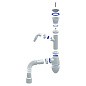 Сифон для умывальника Unicorn А320V, 40х50 гибкий отвод, 1 1/2'' х40 чаша из нержавеющей стали с отводом для стиральной машины купить в Нижнем Новгороде | "Проконсим"
