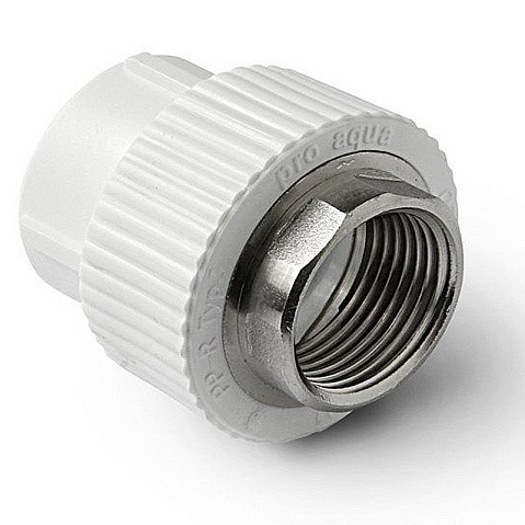 Муфта комбинированная ПП 40-1 1/2'' PN 25 под ключ с внутренней резьбой белая Pro Aqua PA22521P купить в Нижнем Новгороде | "Проконсим"