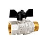 Кран латунный шаровой LD Pride 47.302 DN 15 PN 40 никелированный муфта-штуцер бабочка купить в Нижнем Новгороде | "Проконсим"