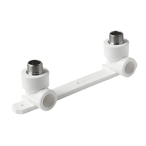 Угольник установочный двойной ПП 20-1/2'' PN 25 белый VALFEX Pro купить в Нижнем Новгороде | "Проконсим"