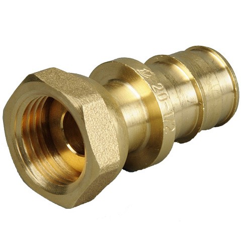 Муфта латунная для PEX труб 20-1/2'' PN 10 OP под надвижную гильзу с накидной гайкой ONE PLUS купить в Нижнем Новгороде | "Проконсим"