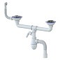 сифон для двойной мойки Unicorn В731V, 40х50 гибкий отвод, 3 1/2'' х40 с отводом для стиральной машины, круглый перелив купить в Нижнем Новгороде | "Проконсим"