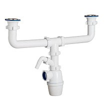 Сифон для двойной мойки бутылочный ORIO K-4059 1 1/2 выпуски нж D70, с 1 отводом купить в Нижнем Новгороде | "Проконсим"