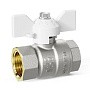 Краны латунные шаровые DN 15-32 PN 25-40 никелированные бабочка белая муфта-муфта LD Pride 47.300 купить в Нижнем Новгороде | "Проконсим"