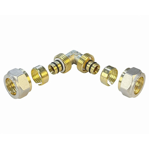 Угольники латунные для PEX труб DN 16-20 PN 10 обжимные никелированные Valfex VF.351.N купить в Нижнем Новгороде | "Проконсим"