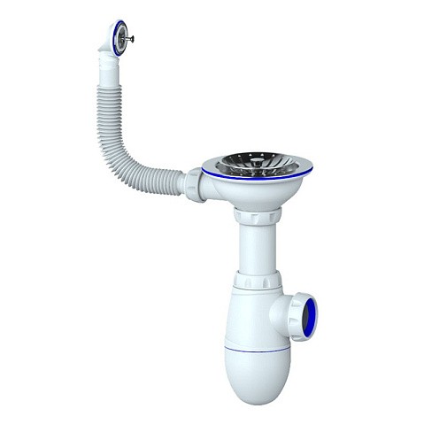 Сифон для мойки Unicorn В411, без отвода, 3 1/2'' х40 чаша из нержавеющей стали, круглый перелив купить в Нижнем Новгороде | "Проконсим"