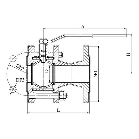 Кран стальной шаровой разборный BREEZE 11с41п, DN 50 PN 16, 180мм, полнопроходной, фланцевый с ручкой купить в Нижнем Новгороде | "Проконсим"