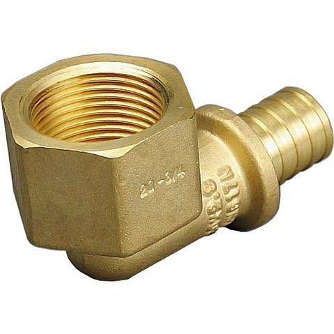 Угольник латунный для PEX труб 20-1/2'' PN 10 под надвижную гильзу с внутренней резьбой ONE PLUS купить в Нижнем Новгороде | "Проконсим"