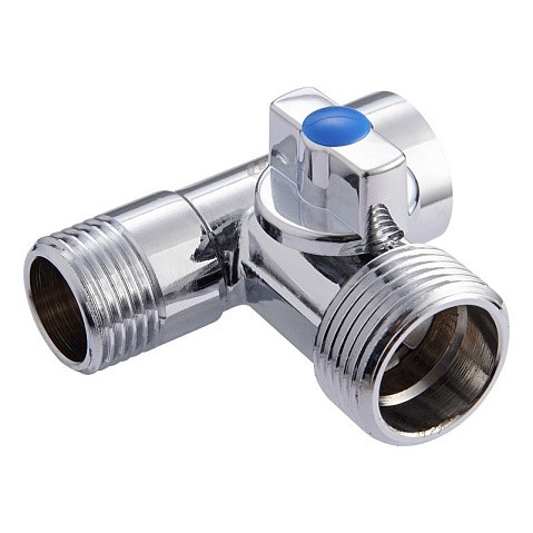 Кран латунный шаровой MVI BV.462 DN 15-20 PN 10 хромированный проходной штуцер бабочка купить в Нижнем Новгороде | "Проконсим"