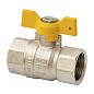 Кран латунный шаровой газовый MVI BV.813 DN 15 PN 25 никелированный полнопроходной муфта-муфта бабочка купить в Нижнем Новгороде | "Проконсим"