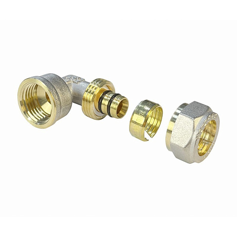 Угольник латунный для PEX труб 20-1/2'' PN 10 обжимной никелированный Valfex VF.352.N  купить в Нижнем Новгороде | "Проконсим"