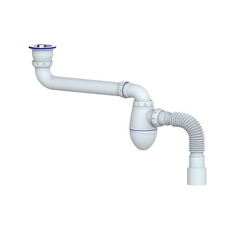 Сифон для умывальника Unicorn АС21, 40х50 гибкий отвод, 1 1/2'' х40 чаша из нержавеющей стали, со смещением купить в Нижнем Новгороде | "Проконсим"