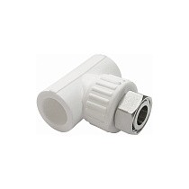  Тройники ПП DN 20-25 PN 25 комбинированные с накидной гайкой белые VALFEX  (930024637) со склада Проконсим в Нижнем Новгороде