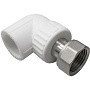 Угольник комбинированный ПП 20-3/4'' PN 25 с накидной гайкой белый VALFEX  купить в Нижнем Новгороде | "Проконсим"