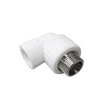 Акция! Угольники ПП DN 20-32 PN 25 с наружной резьбой белые PlasticPro  (251340410) со склада Проконсим в Нижнем Новгороде