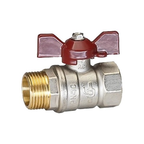 Кран латунный шаровой Temper 88.В-Н.1.Б DN 25 PN 40 бабочка муфта-штуцер купить в Нижнем Новгороде | "Проконсим"