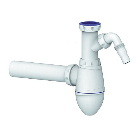 Сифон для умывальника Unicorn А510V, 40х40 прямой отвод, 1 1/2'' х40 с отводом для стиральной машины преходник 40х32 купить в Нижнем Новгороде | "Проконсим"