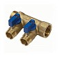 Коллектор латунный DN 20 2 выхода G 1/2'' с шаровыми кранами синяя ручка плоское присоединение отвода SGL купить в Нижнем Новгороде | "Проконсим"