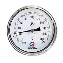 Термометр биметаллический РОСМА БТ-51.211, Ду 100, L 100, М20х1,5 осевой купить в Нижнем Новгороде | "Проконсим"